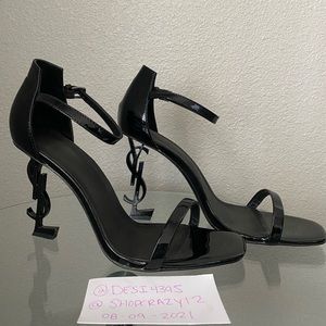 YSL SAINT LAURENT OPYUM HEELS BLACK SZ 42